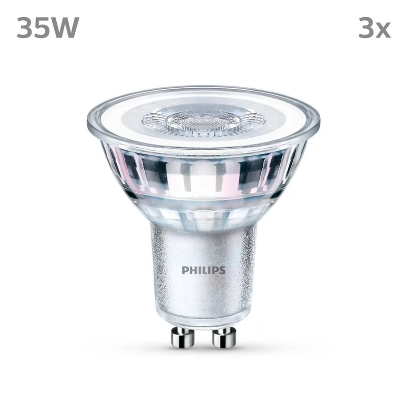 lamp GU10 3,5W 275lm 840 helder 36° 3st de Philips – photo produit