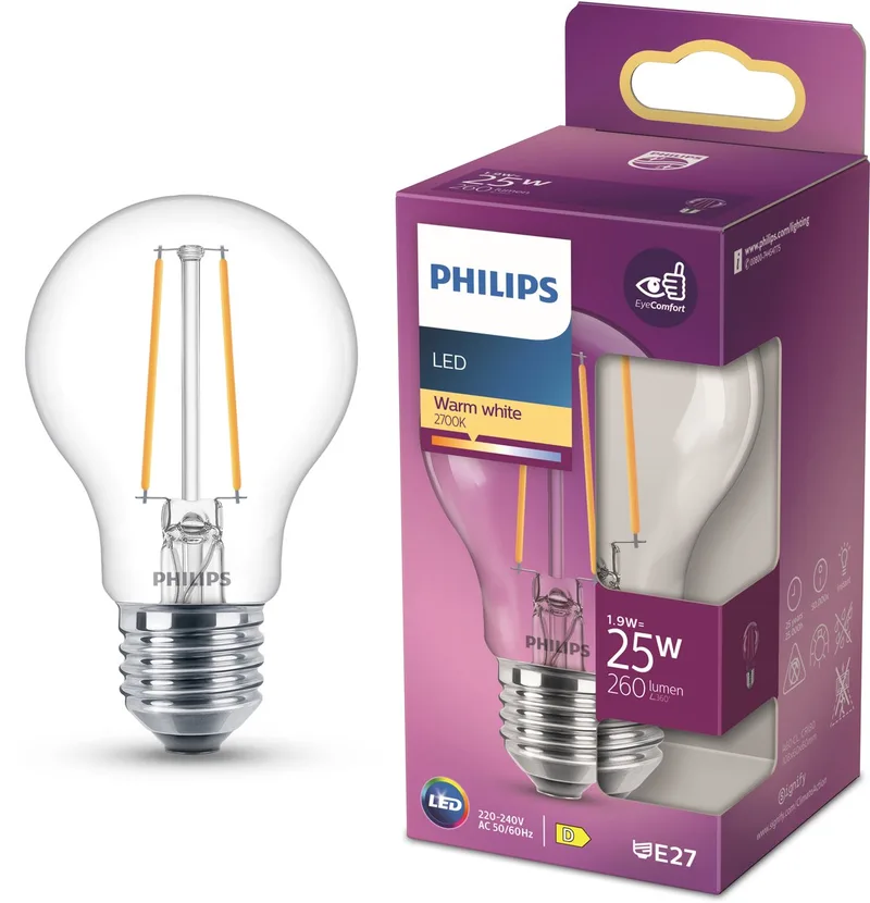 Warm White LED 25 W Pære - E27 fra Philips – produktbillede