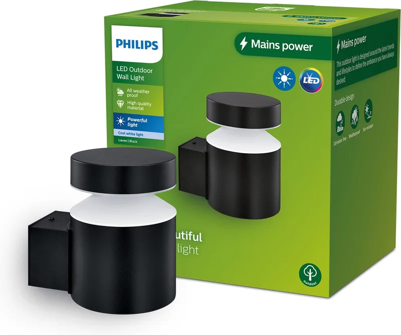 Laven wandlamp - geïntegreerde LED de Philips en Noir – photo produit