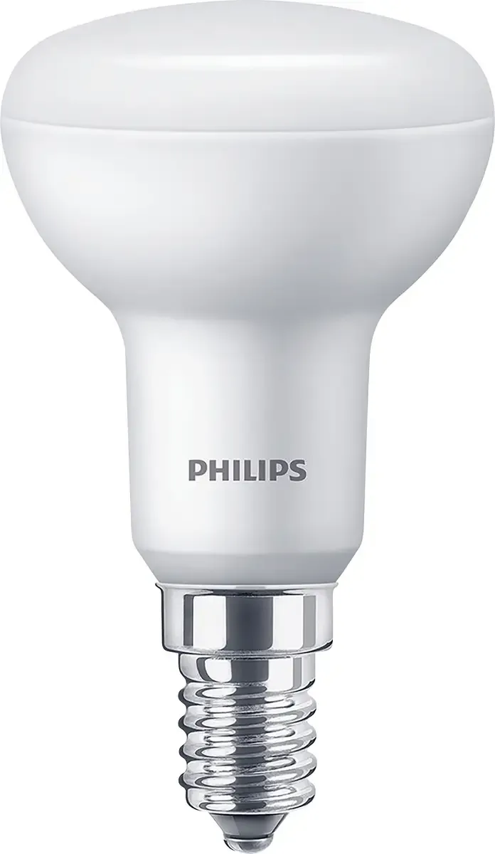 LED 871951437192700 LED CEE F (A - G) E14 réflecteur 6 W = 60 W blanc chaud (Ø x H) 50 mm x 86 mm 1 pc(s) de Philips en Argent – photo produit