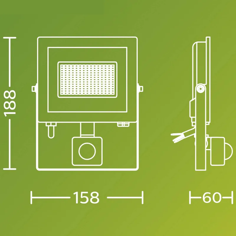 LED-buitenspot Lois UE Sensor, 14 W, 3.000 K IP65 de Philips en Anthracite, Blanc – photo produit
