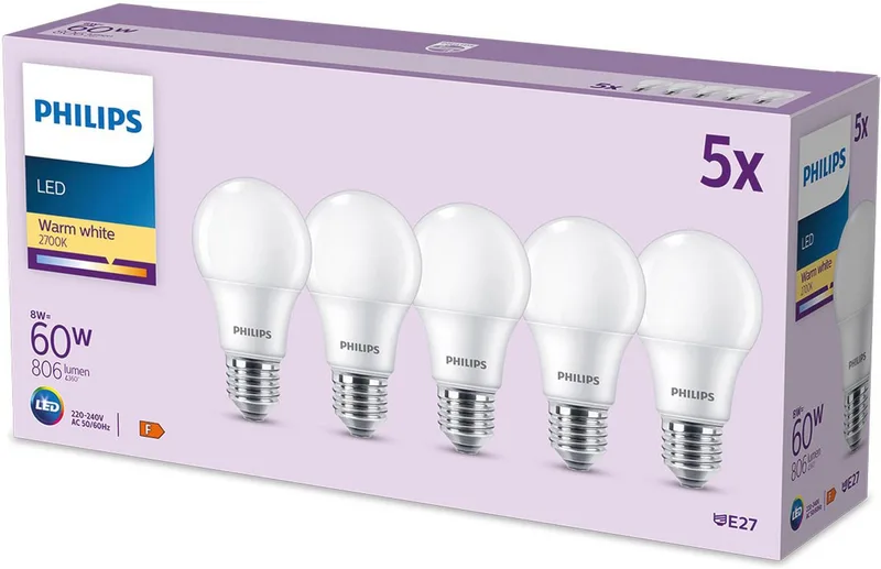 Philips 8721103152640 LED CEE F (A - G) forme de poire blanc chaud (Ø x H) 6 mm x 10.8 mm 5 pc(s) de Philips en Blanc – photo produit
