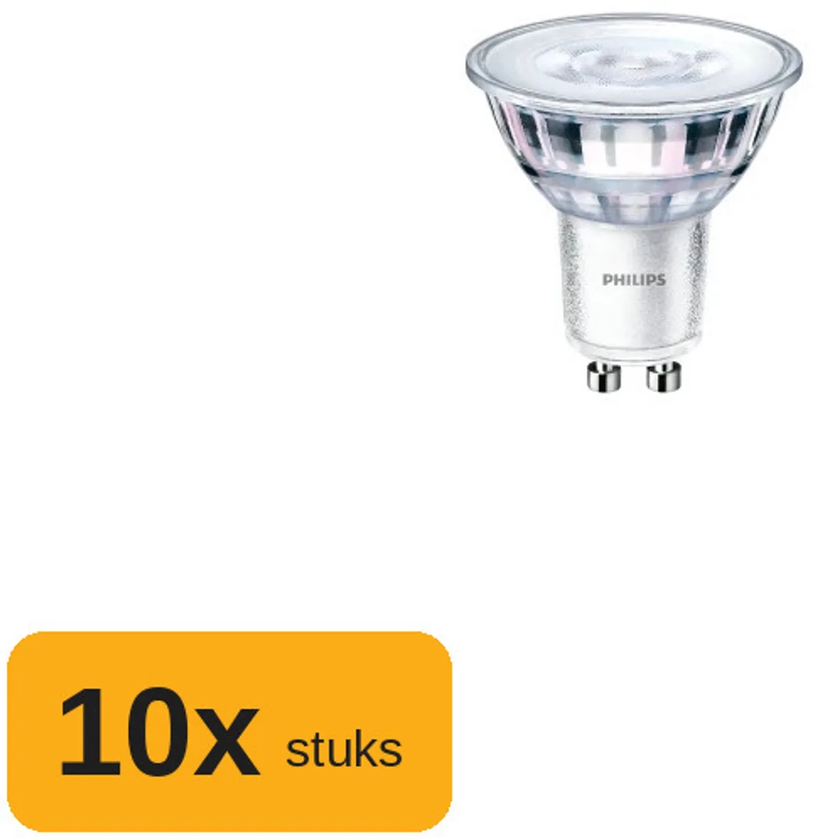 LEDSpot GU10 2.7W 2700K 215lm 230V - Zeer Warm Wit - Per doos á 10 stuks de Philips – photo produit