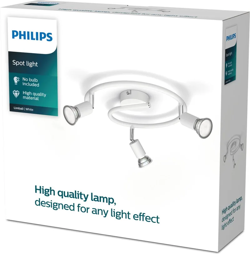 Limbali opbouwspot - 3-lichts de Philips en Blanc – photo produit