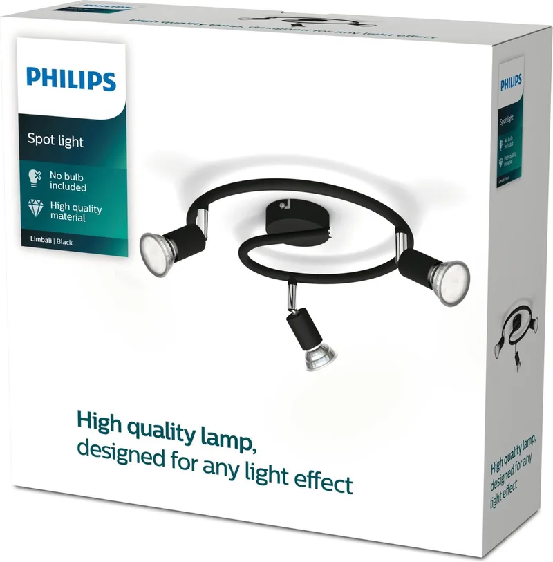 Limbali opbouwspot - 3-lichts från Philips i Svart – produktbild