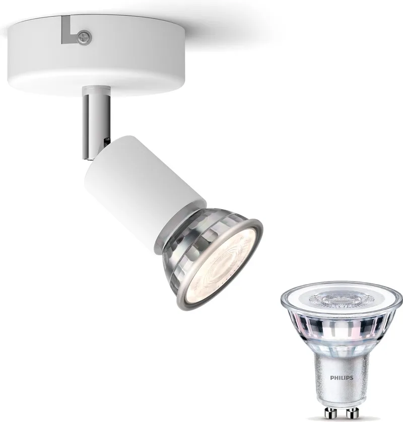 Limbali Opbouwspot - Warmwit Licht - Wandspot of Plafondspot met 1 Lichtpunt - GU10 - Niet Dimbaar van Philips in Wit – productfoto