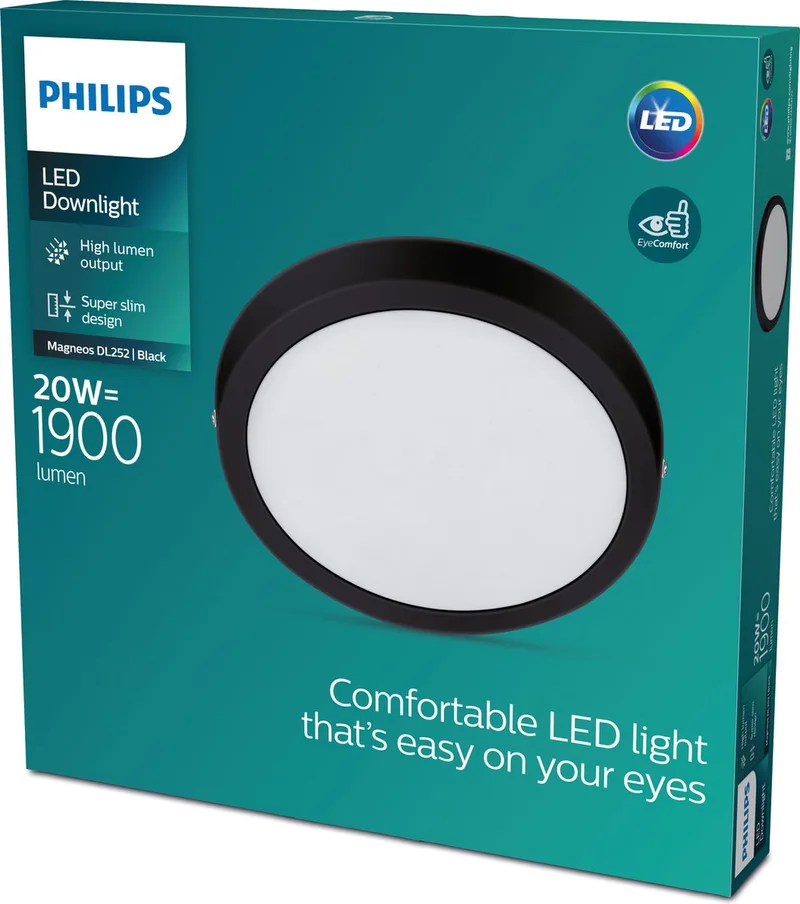 Magneos plafondlamp - rond - groot van Philips in Zwart – productfoto