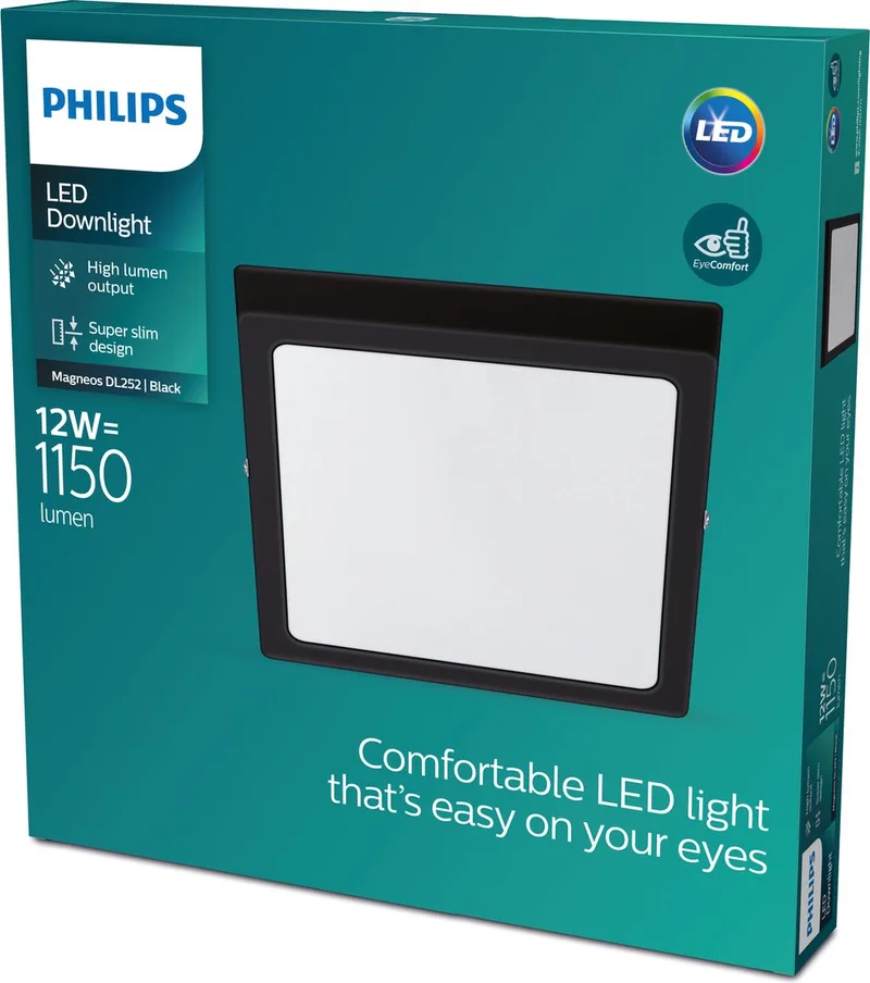 Magneos plafondlamp - vierkant - klein de Philips en Noir – photo produit