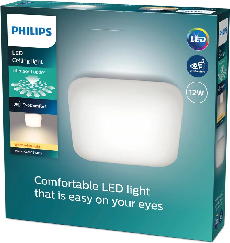 Mauve LED-loftslampe 2.700K 26 x 26 cm fra Philips i Hvid – produktbillede