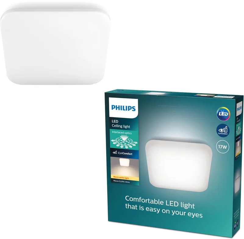 Myliving mauve 2700k led ceiling lamp sq 17w von Philips in Weiß – Produktfoto