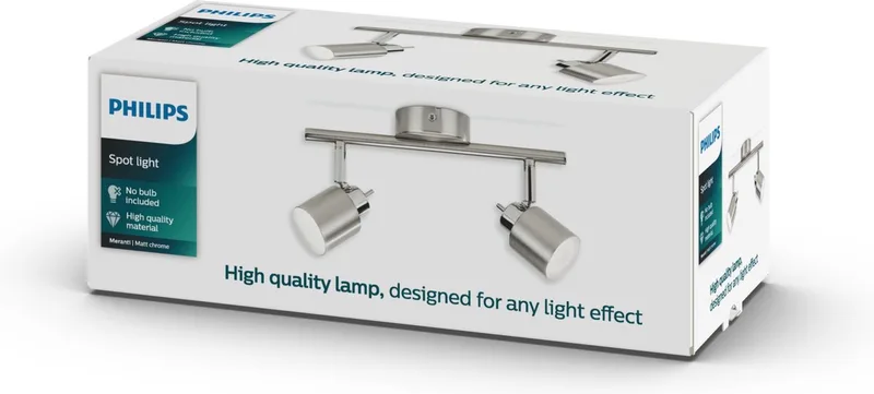 Meranti opbouwspot - 2-lichts - nikkel van Philips in Zilver – productfoto