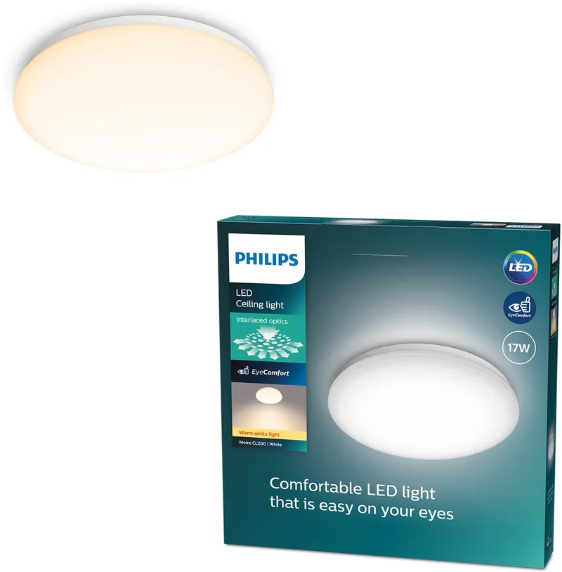 Moire plafonnière - warmwit licht - groot van Philips in Wit – productfoto
