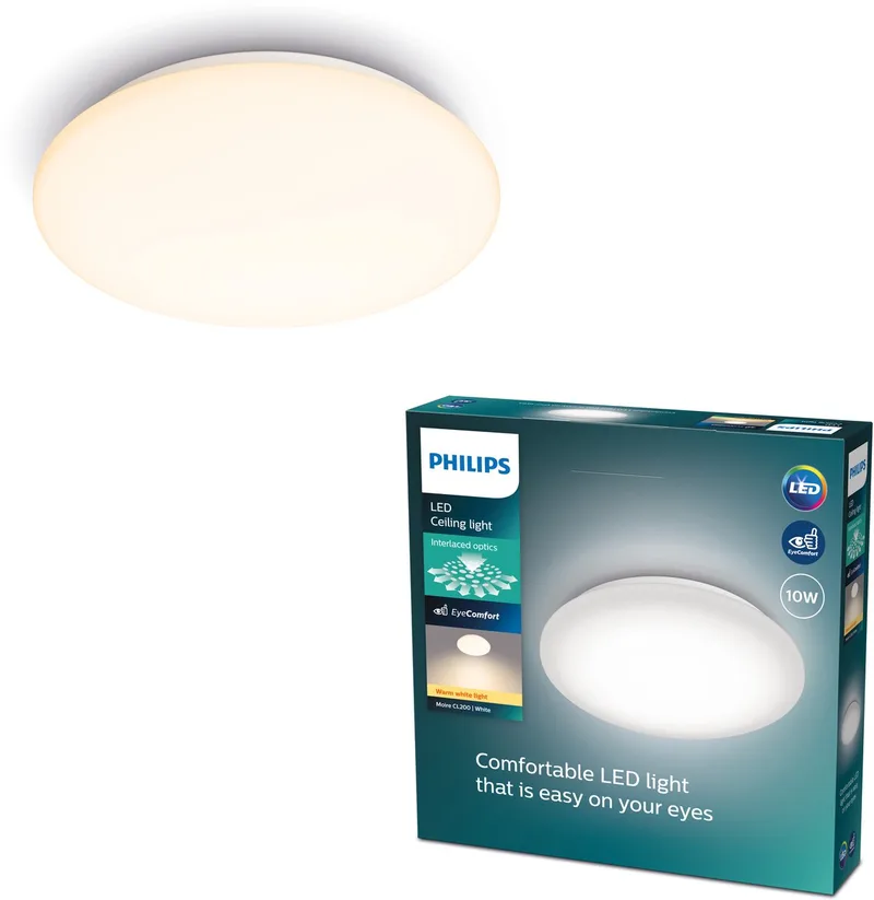 Moire plafonnière - warmwit licht - medium van Philips in Wit – productfoto