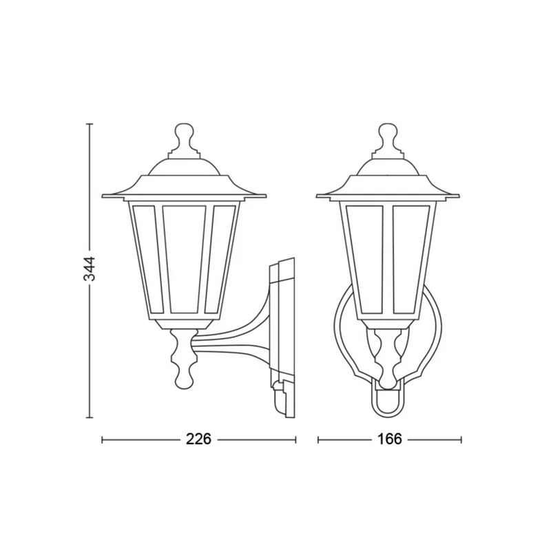 Peking buitenwandlamp, met sensor de Philips en Noir – photo produit
