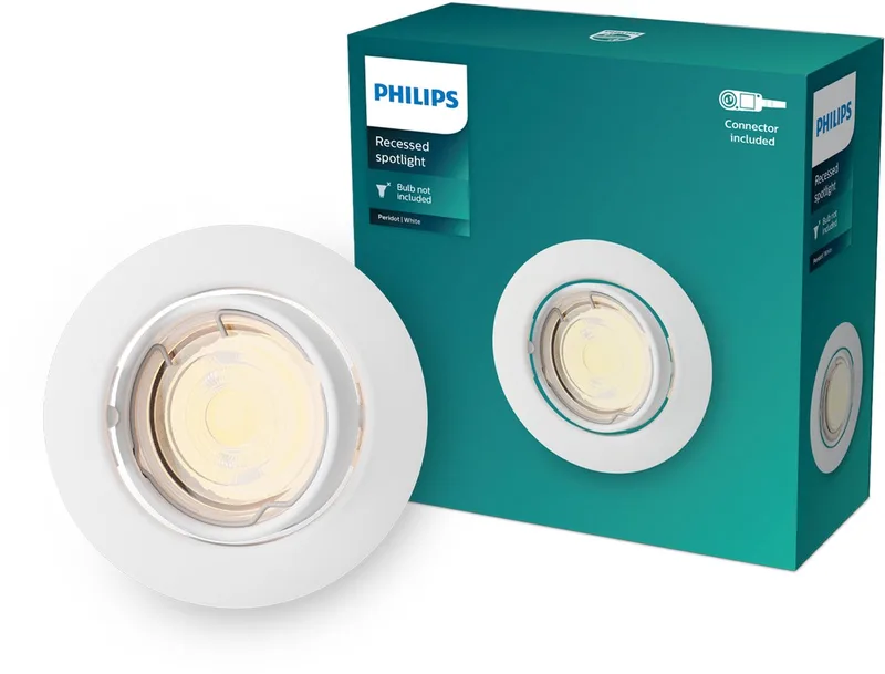 Peridot inbouwspot - GU10 fitting - Rond - Richtbare spot de Philips en Blanc – photo produit