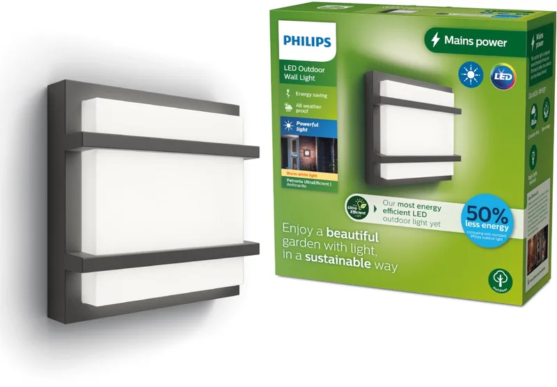 Petronia wandlamp - Ultra Efficient - antraciet - 3,8W de Philips en Anthraciet – photo produit