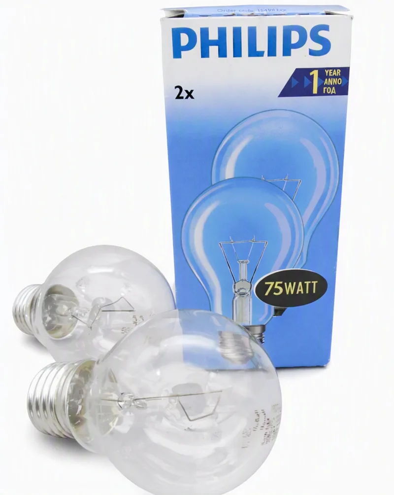 Philips 2 pak Standaard gloeilamp helder 75W E27 grote fitting Dimbaar 55x96mm från Philips – produktbild