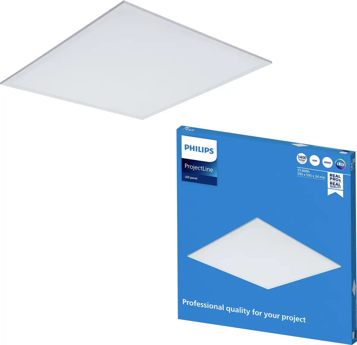 ProjectLine LED-panel hvid 4.000K 60x60 cm fra Philips i Hvid – produktbillede