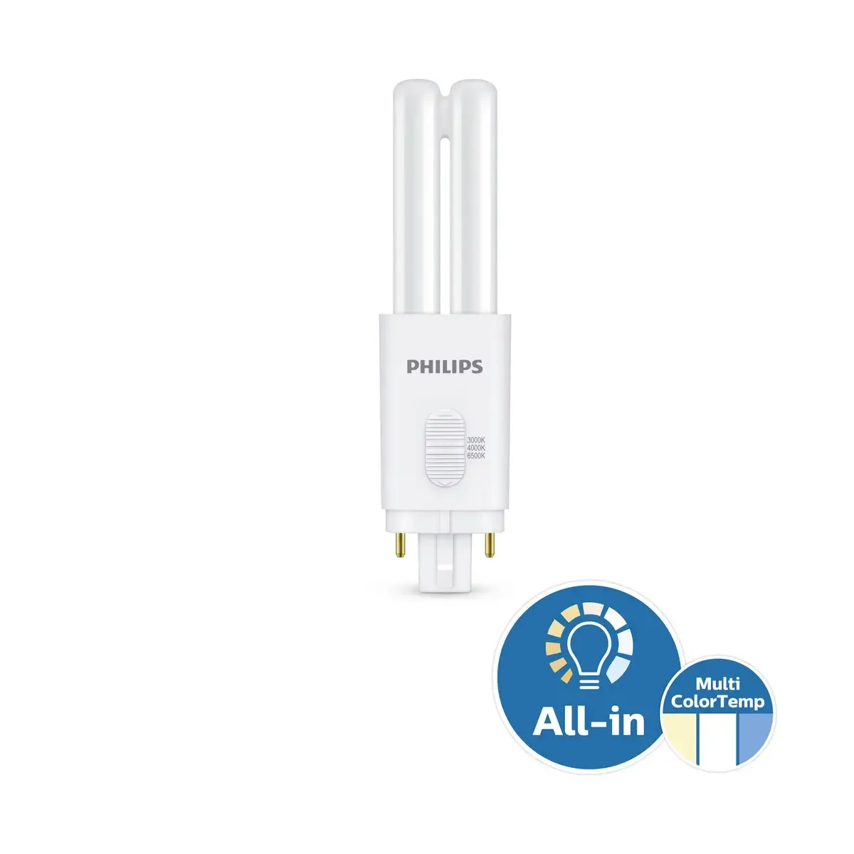 Philips 8721103147523 LED-Kompaktlampe EEK E (A - G) G24q-1 Röhrenform 5.5 W Warmweiß (Ø x L) 34 mm x 134 mm 1 St. de Philips – photo produit