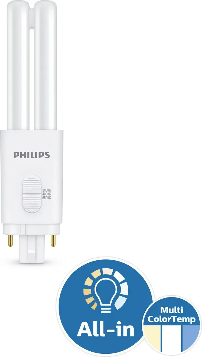 Philips 8721103147547 LED-Kompaktlampe EEK E (A - G) G24q-2 Röhrenform 6.5 W Warmweiß (Ø x L) 34 mm x 143 mm 1 St. by Philips – product photo