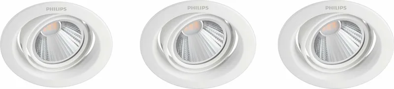 Pomeron inbouwspot - 3-lichts - 7W de Philips en Blanc – photo produit