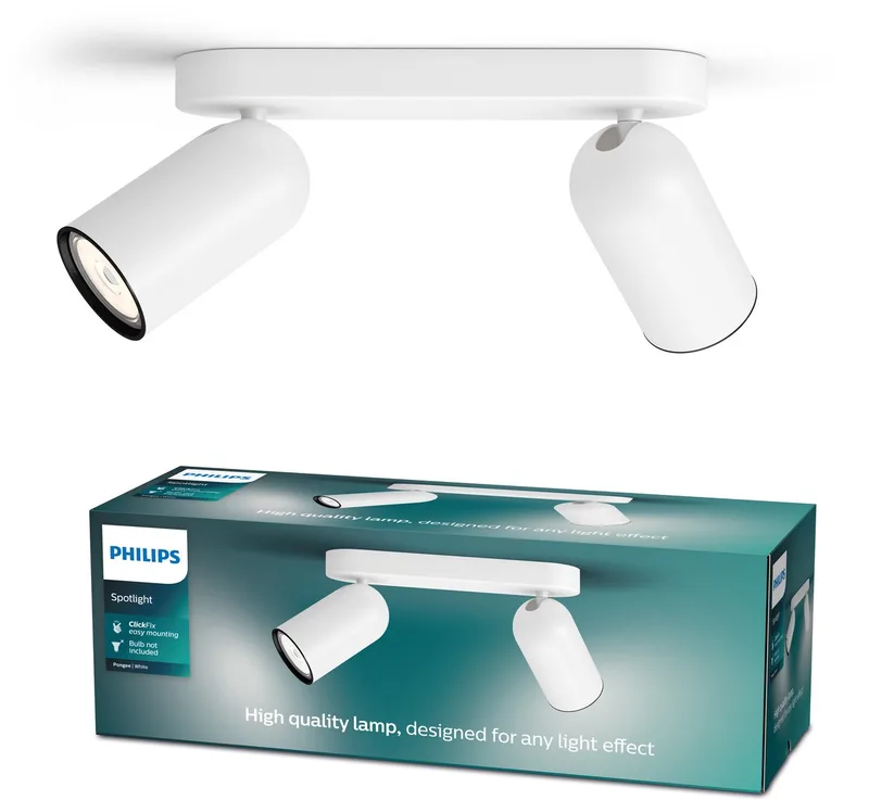 Pongee opbouwspot - 2-lichts von Philips in Weiß – Produktfoto