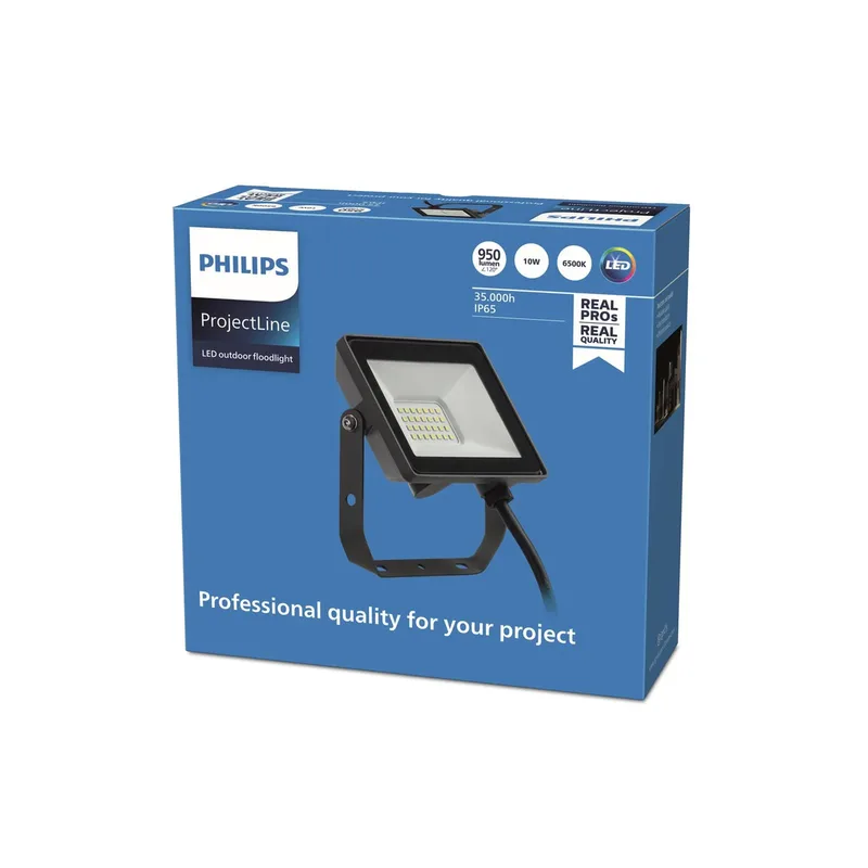 ProjectLine LED-spot utomhus 6 500 K 10 W från Philips i Svart, Helder – produktbild