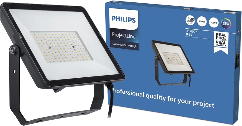 ProjectLine schijnwerper -150 W - Warmwit licht van Philips in Zwart – productfoto