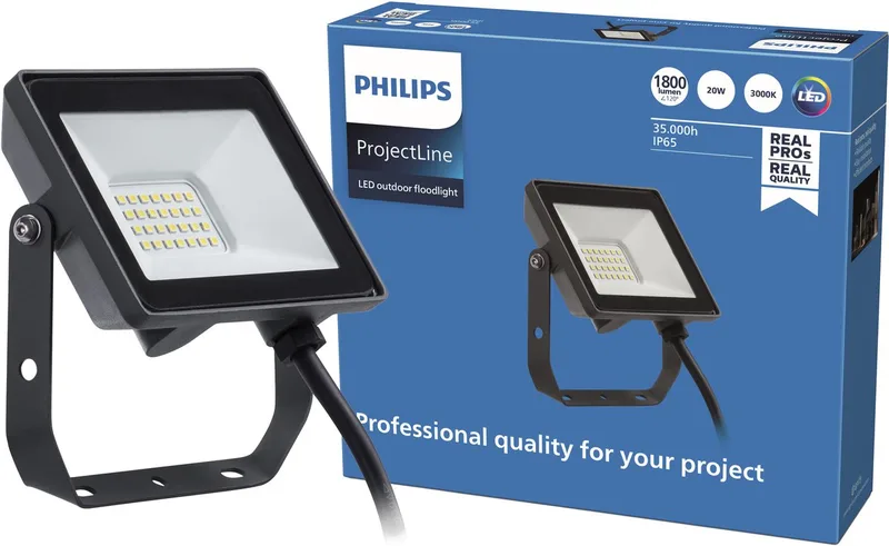 ProjectLine udendørs LED-spot 3.000K 20W fra Philips i Sort – produktbillede