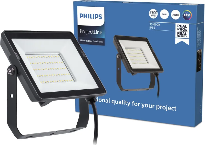 ProjectLine schijnwerper - 30 W - Warmwit licht de Philips en Noir – photo produit