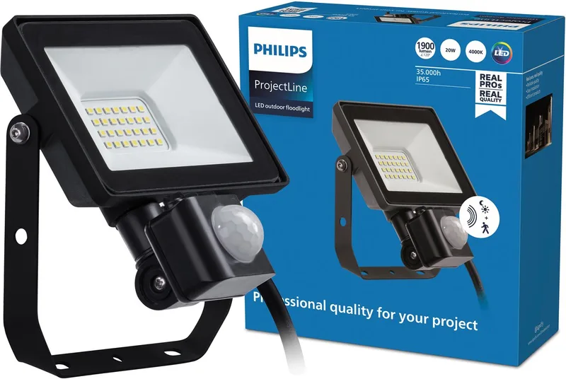 ProjectLine udendørs spotlampe Sensor 4000K 20W fra Philips i Sort – produktbillede