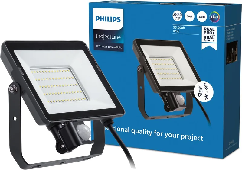 ProjectLine udendørs spotlampe Sensor 4000K 30W fra Philips i Sort – produktbillede