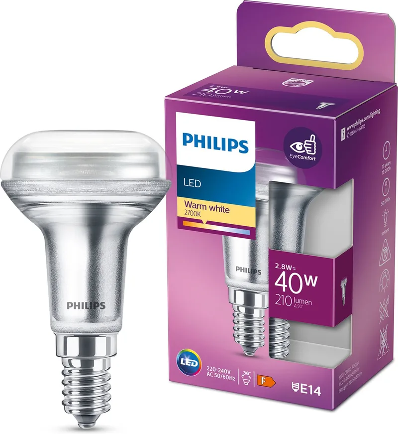 Reflector - 40 W - E14 - warmwit licht von Philips – Produktfoto