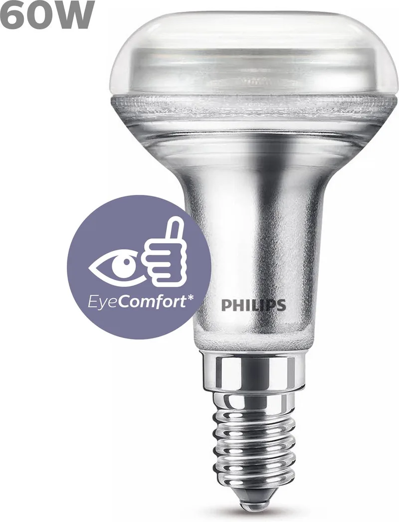 Reflector - 60 W - E14 - Dimbaar warmwit licht de Philips – photo produit