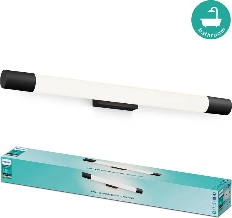 Rover 8720169300217 Plafonnier LED pour salle de bain 10 W blanc chaud noir de Philips en Noir – photo produit
