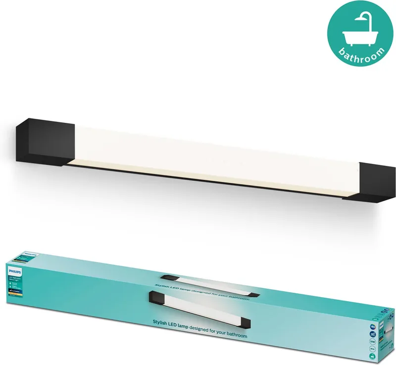 Rover 8720169300293 LED-badrumstakbelysning 10 W Varmvit Svart från Philips i Svart – produktbild