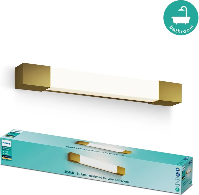 Rover 8720169299498 Plafonnier LED pour salle de bain 5 W blanc chaud or de Philips en Laiton – photo produit