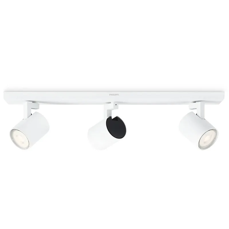 Runner LED-loftspot hvid 3 lyskilder fra Philips i Hvid, Sort – produktbillede