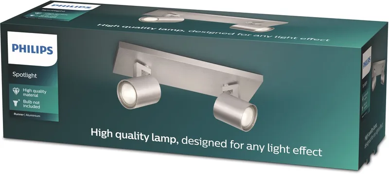 Runner opbouwspot - 2-lichts fra Philips i Aluminium – produktbillede