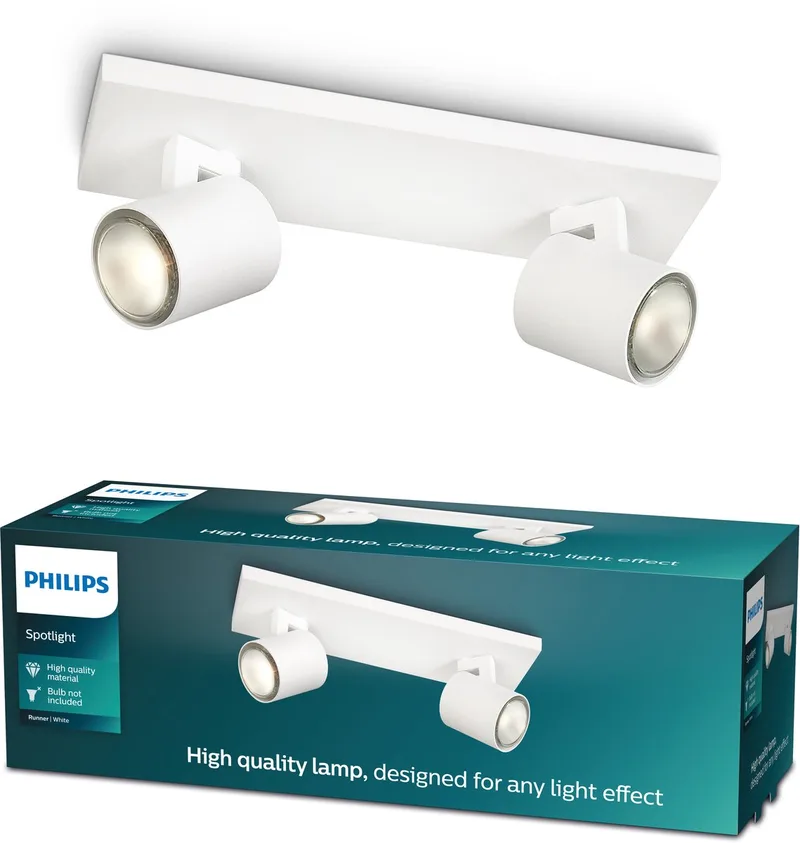 Runner opbouwspot - 2-lichts fra Philips i Hvid – produktbillede