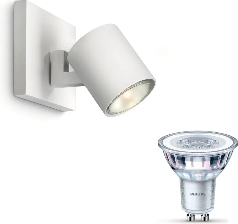 Runner Opbouwspot - Warmwit Licht - Wandspot of Plafondspot met 1 Lichtpunt - GU10 - Niet Dimbaar by Philips in White – product photo
