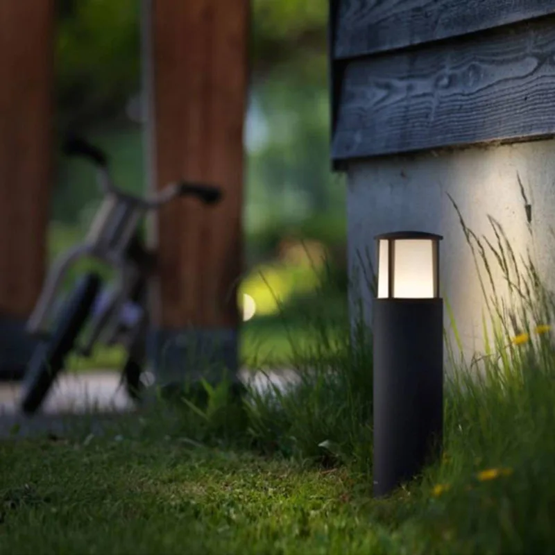 LED-sockellampa Stock i modern lyktdesign från Philips i Antracit, Wit gesatineerd – produktbild