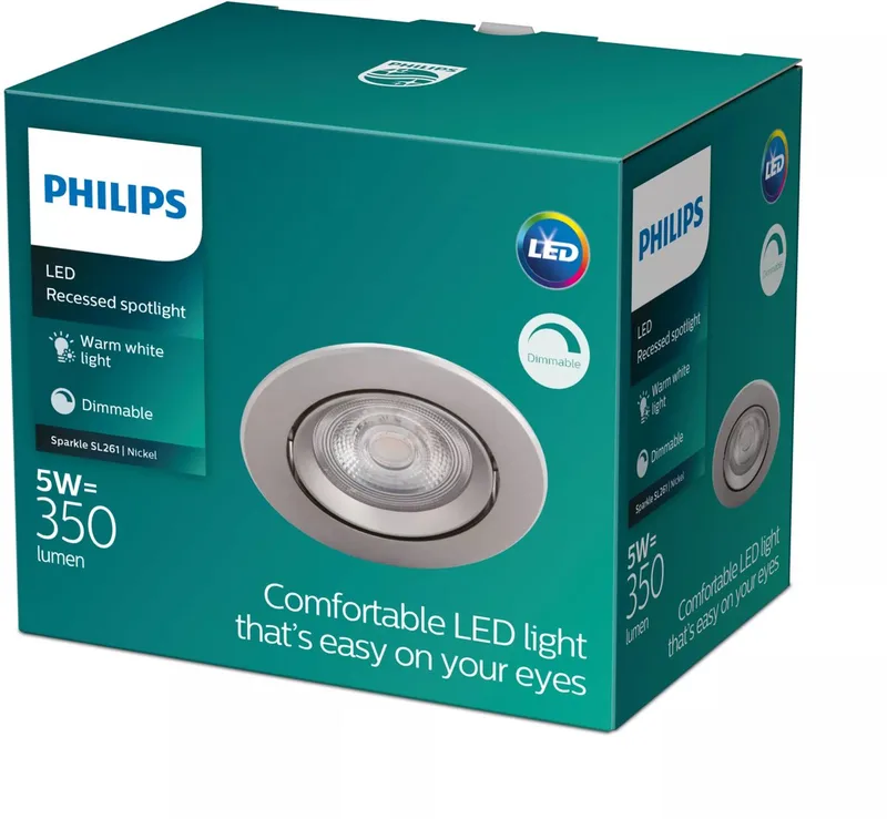 Sparkle inbouwspot - 1-lichts fra Philips i Nikkel – produktbillede