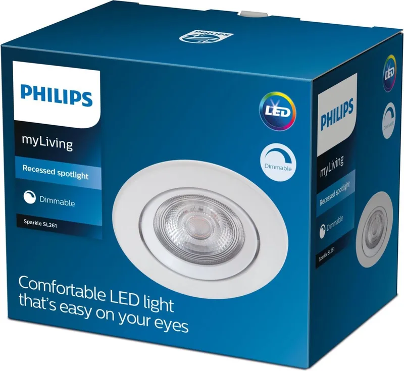 Sparkle inbouwspot - 1-lichts fra Philips i Hvid – produktbillede