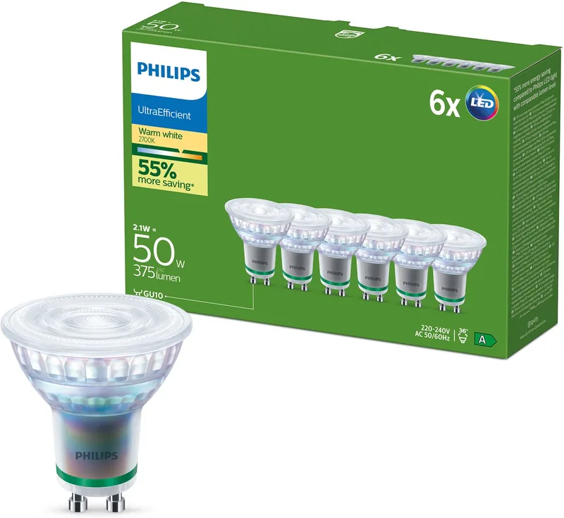 Spot 50 W PAR16 GU10 x6 van Philips – productfoto