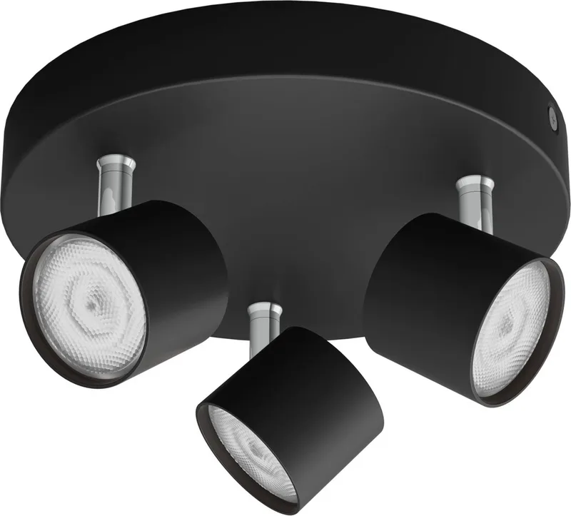 Star pålægsspot, 3-lichts fra Philips i Sort – produktbillede