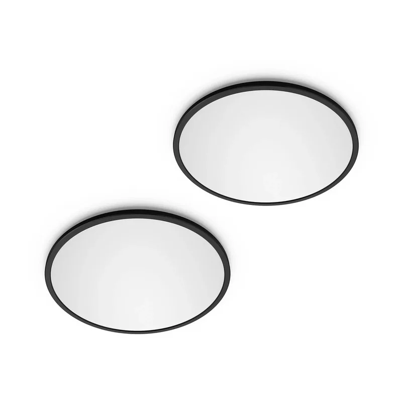 LED SuperSlim 2-pak sort IP44 Ø 25 cm 2.700 K fra Philips i Sort – produktbillede