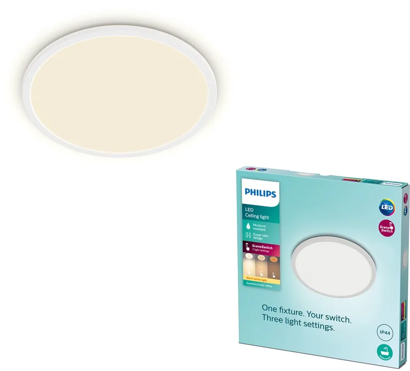 SuperSlim badkamer plafondlamp - rond - 18 W fra Philips i Hvid – produktbillede