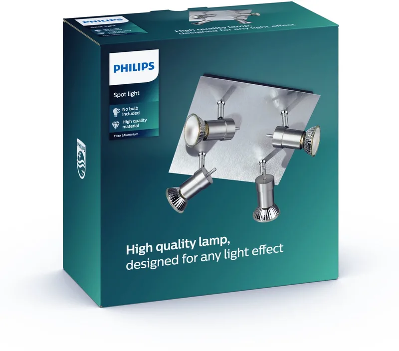 Titan opbouwspot - 4-lichts de Philips en Aluminium – photo produit