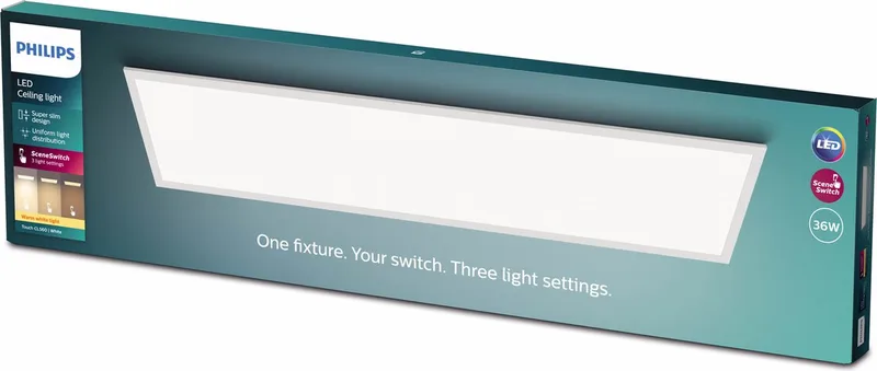 Touch LED-panel 120 x 30 cm hvid 2.700 K fra Philips i Hvid – produktbillede